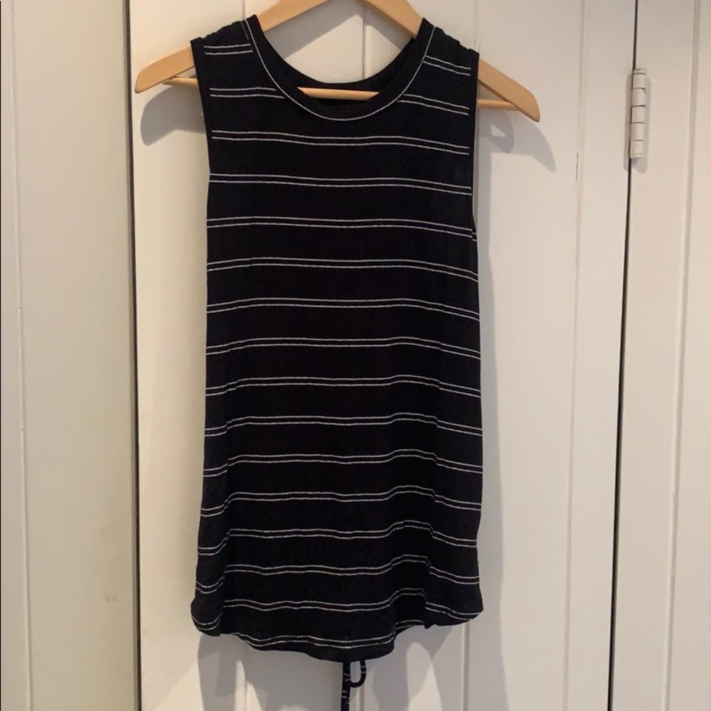 Miss Me black striped tank top